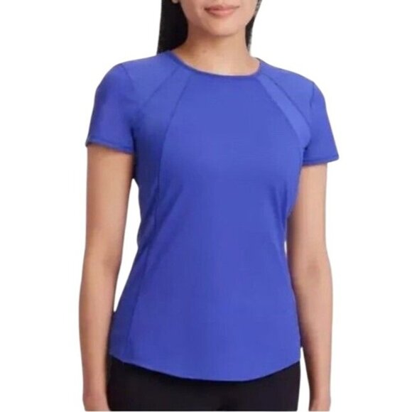 Spyder Tee Top Active Short Sleeve Crew Neck Size M Perennial Blue Athleisure - Picture 1 of 7